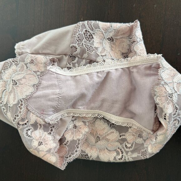 NWT Adore Me Mauve Lace Trim Satin Hipster Panties, OX - Picture 6 of 6